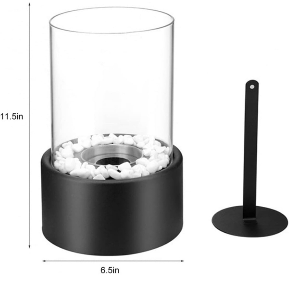Space Heater Cylindrical Glass Decorative Home Flame